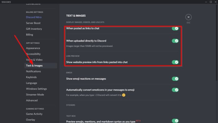 How to disable Auto-embed Link preview in Discord